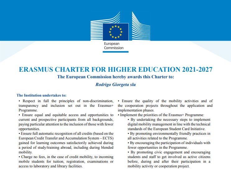 Carta ECHE 2021-2027 Rodrigo Giorgeta